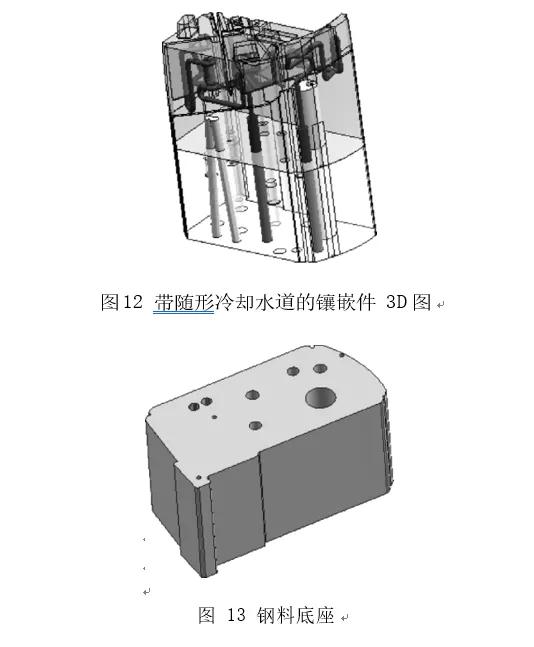 汽车后视镜壳制品的模具随形冷却水道设计及分析